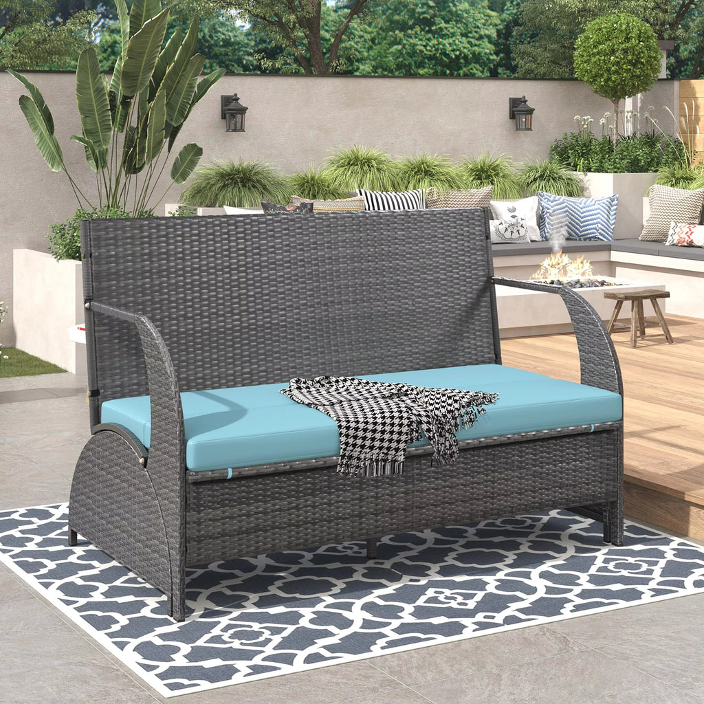 🔥 Hot Selling |Outdoor 4-Seat Sectional Sofa Set with Table – Weather Resistant Patio & Backyard Furniture